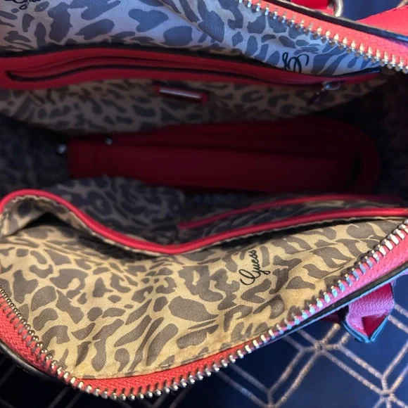 GUESS Fuchsia Embossed Satchel - Picture 2 of 2